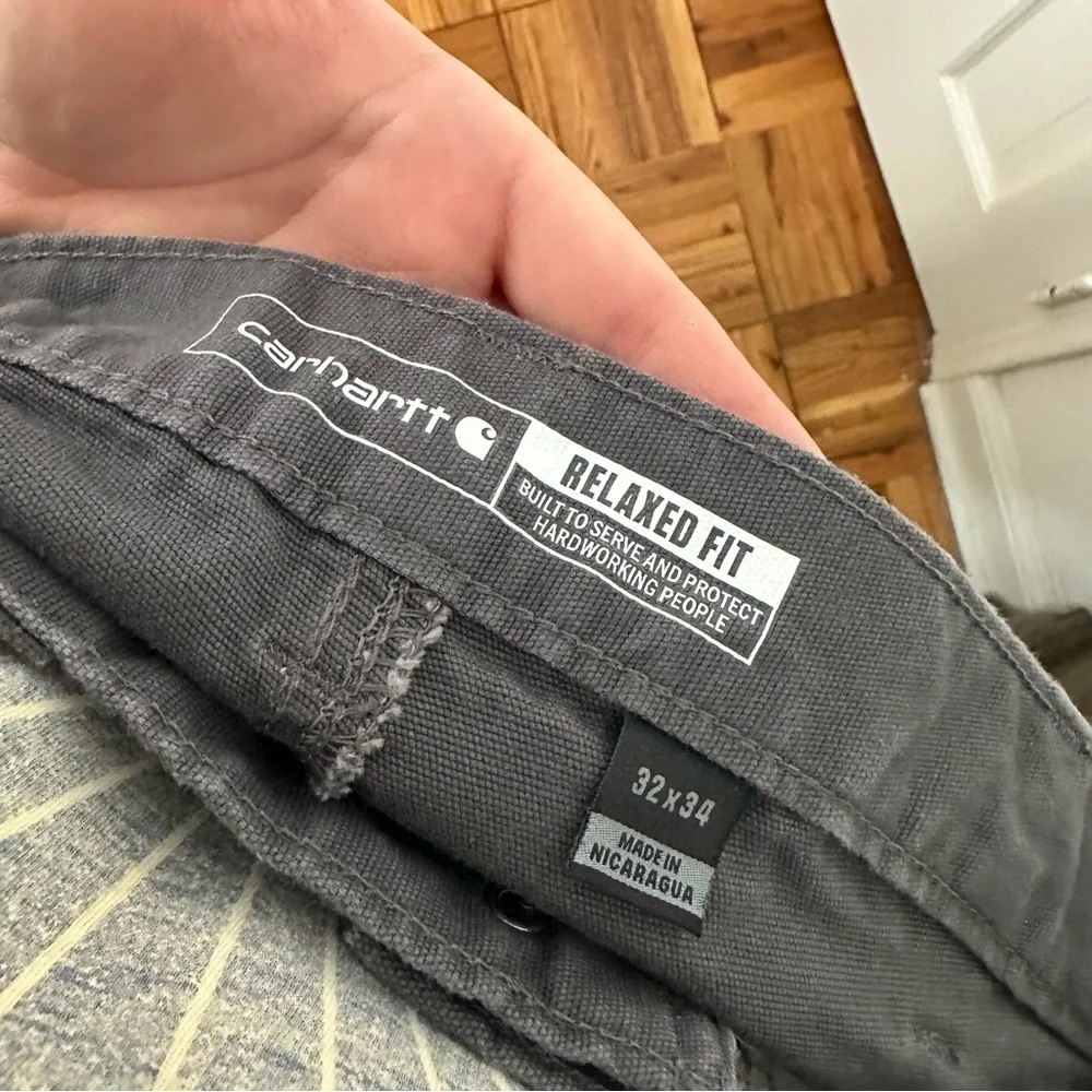 Carhartt Relaxed Fit 32x34 Men's Dark Gray Pants Canvas Jeans Chinos Workwear